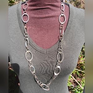 Silver Tone LONG Chain Necklace